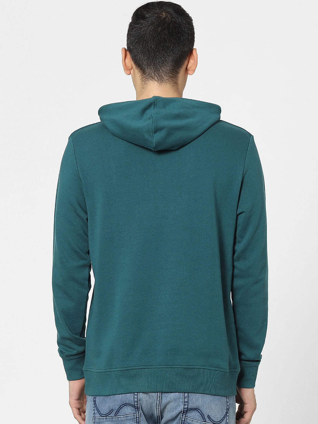 Green Logo Print Hooded Sweatshirt