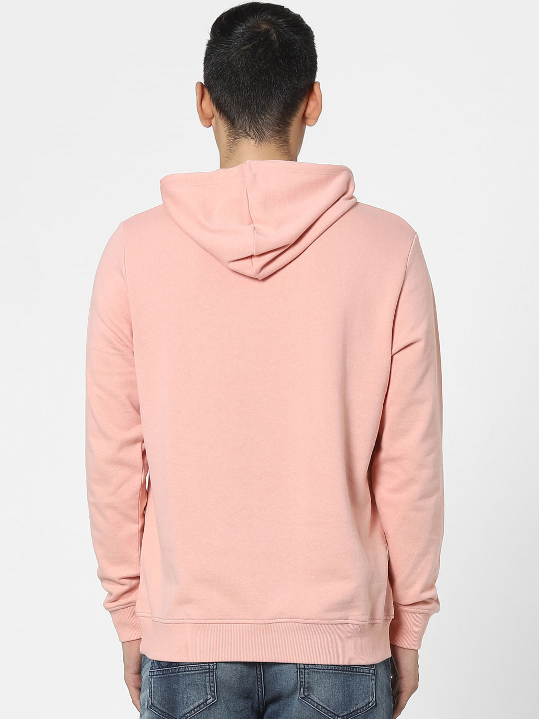 Peach Logo Print Hooded Sweatshirt
