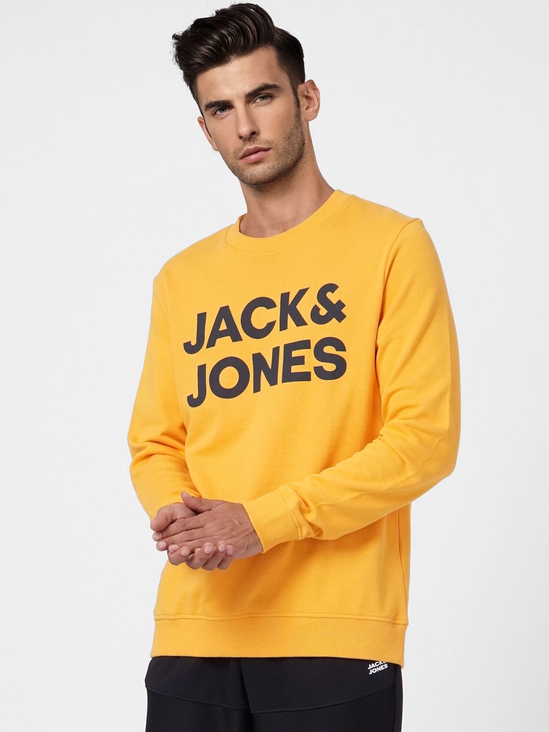 Yellow Logo Print Sweatshirt