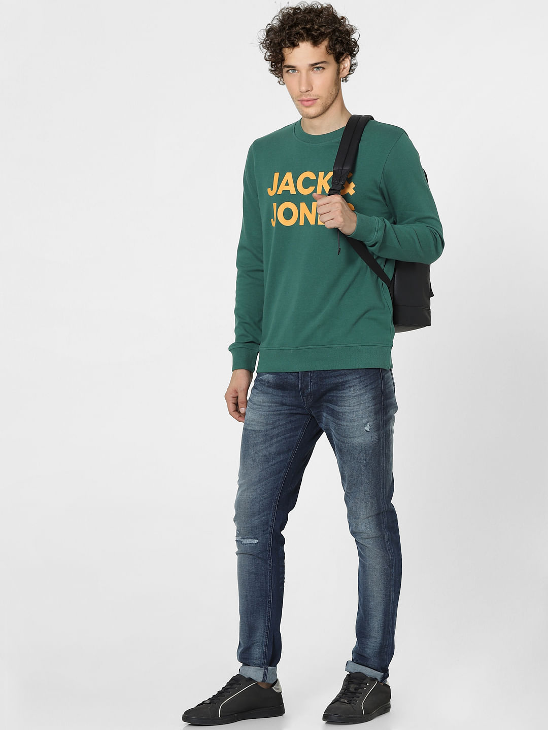 Green Logo Print Sweatshirt