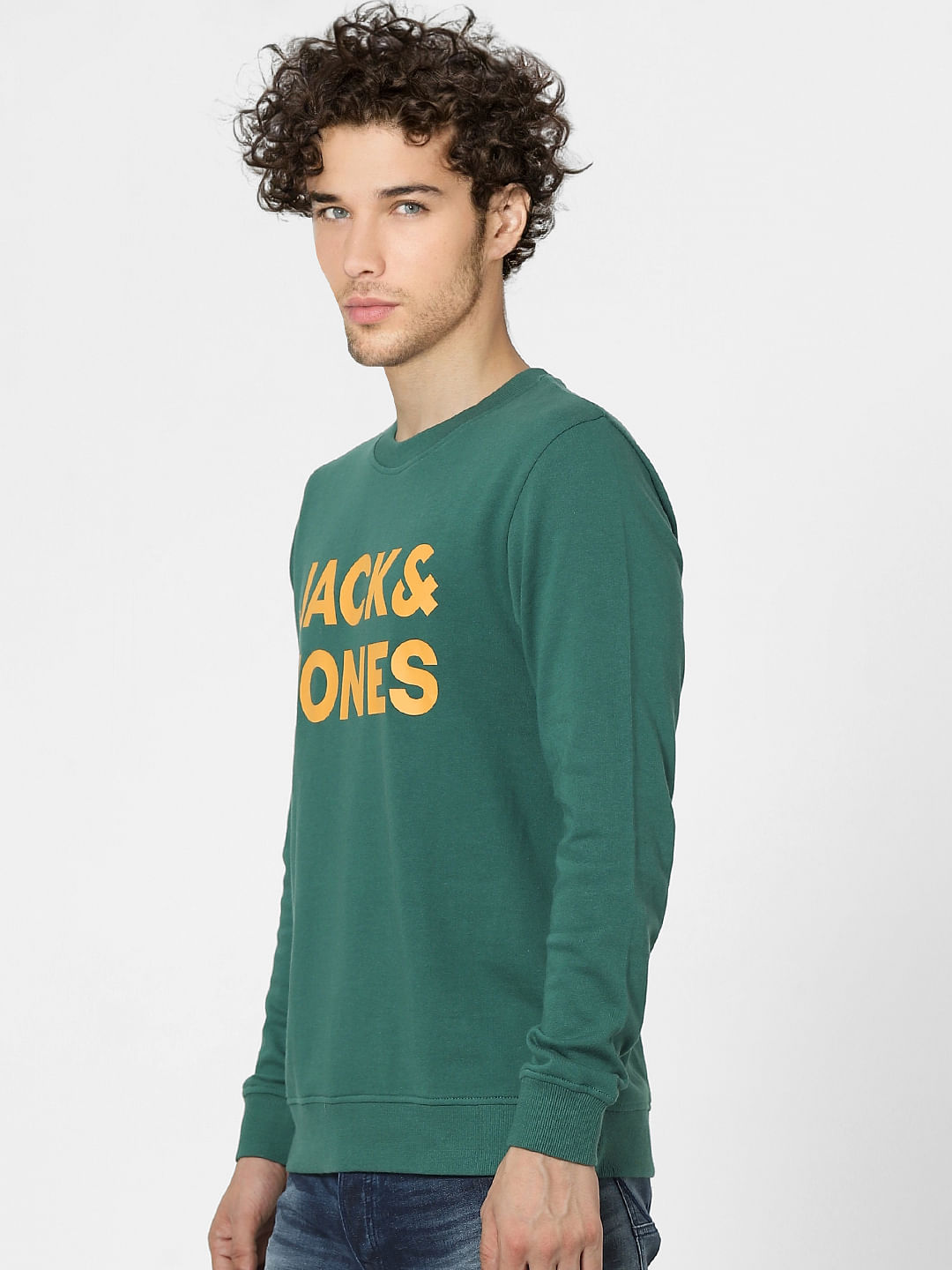 Green Logo Print Sweatshirt