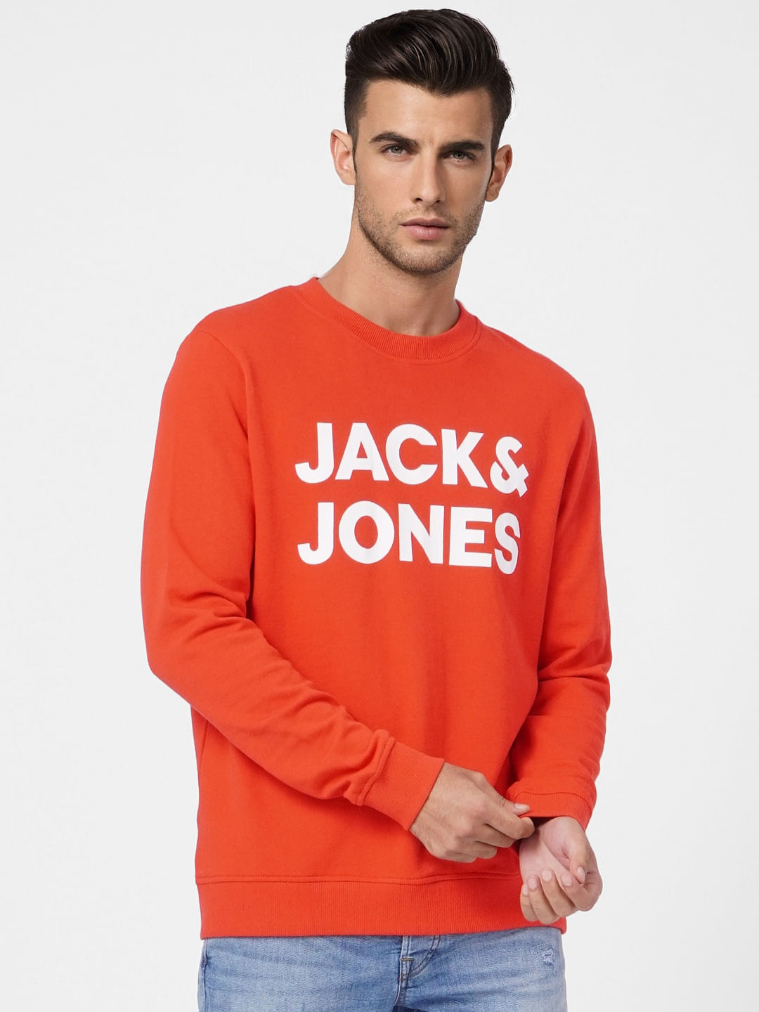Red Logo Print Sweatshirt