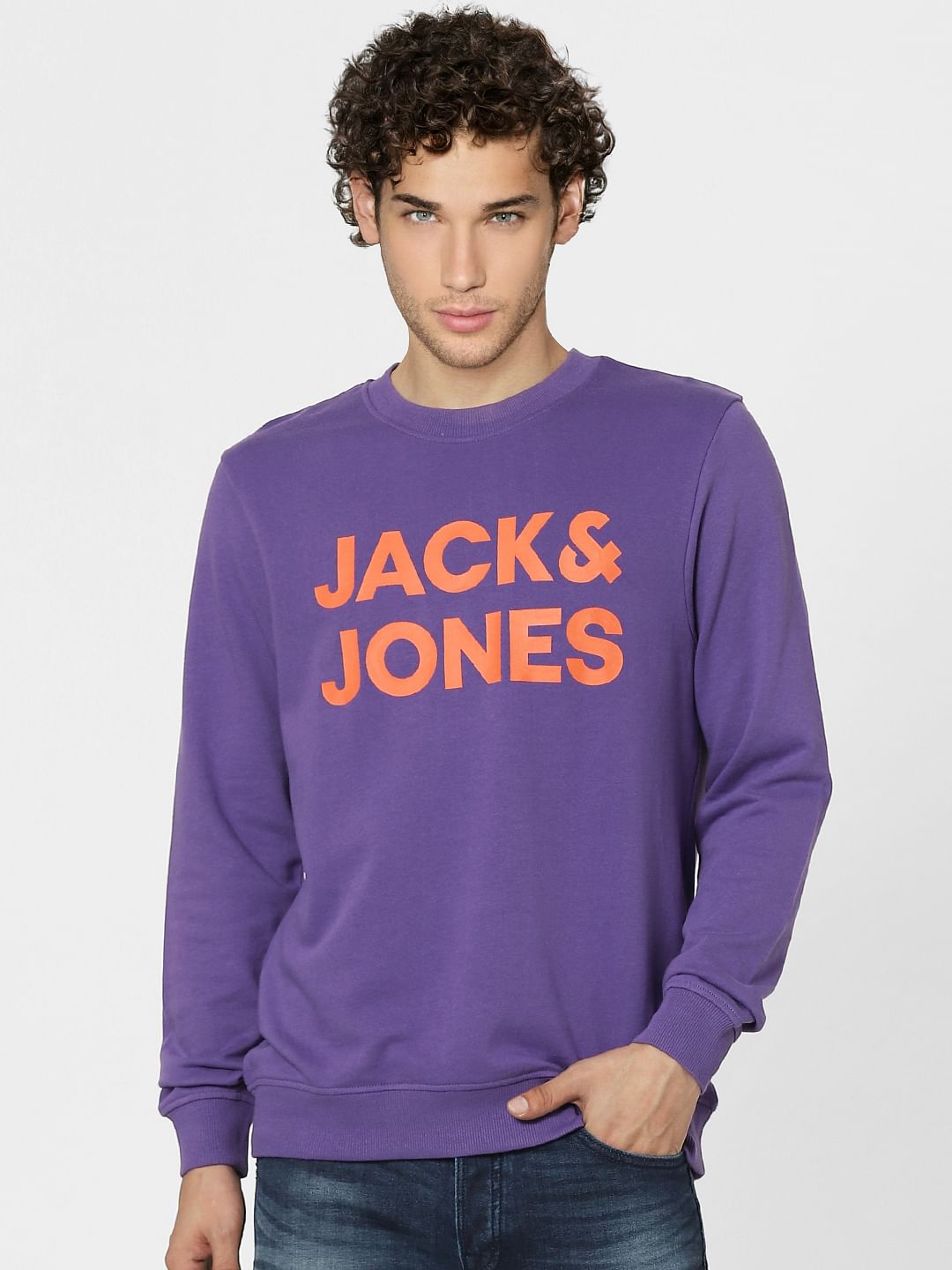 Purple Logo Print Sweatshirt