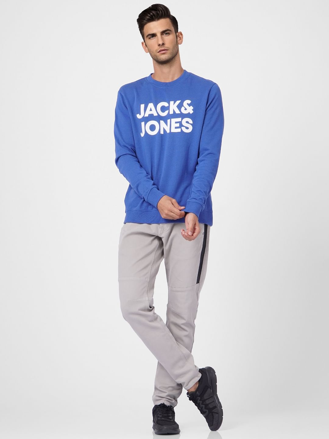 Blue Logo Print Sweatshirt - S