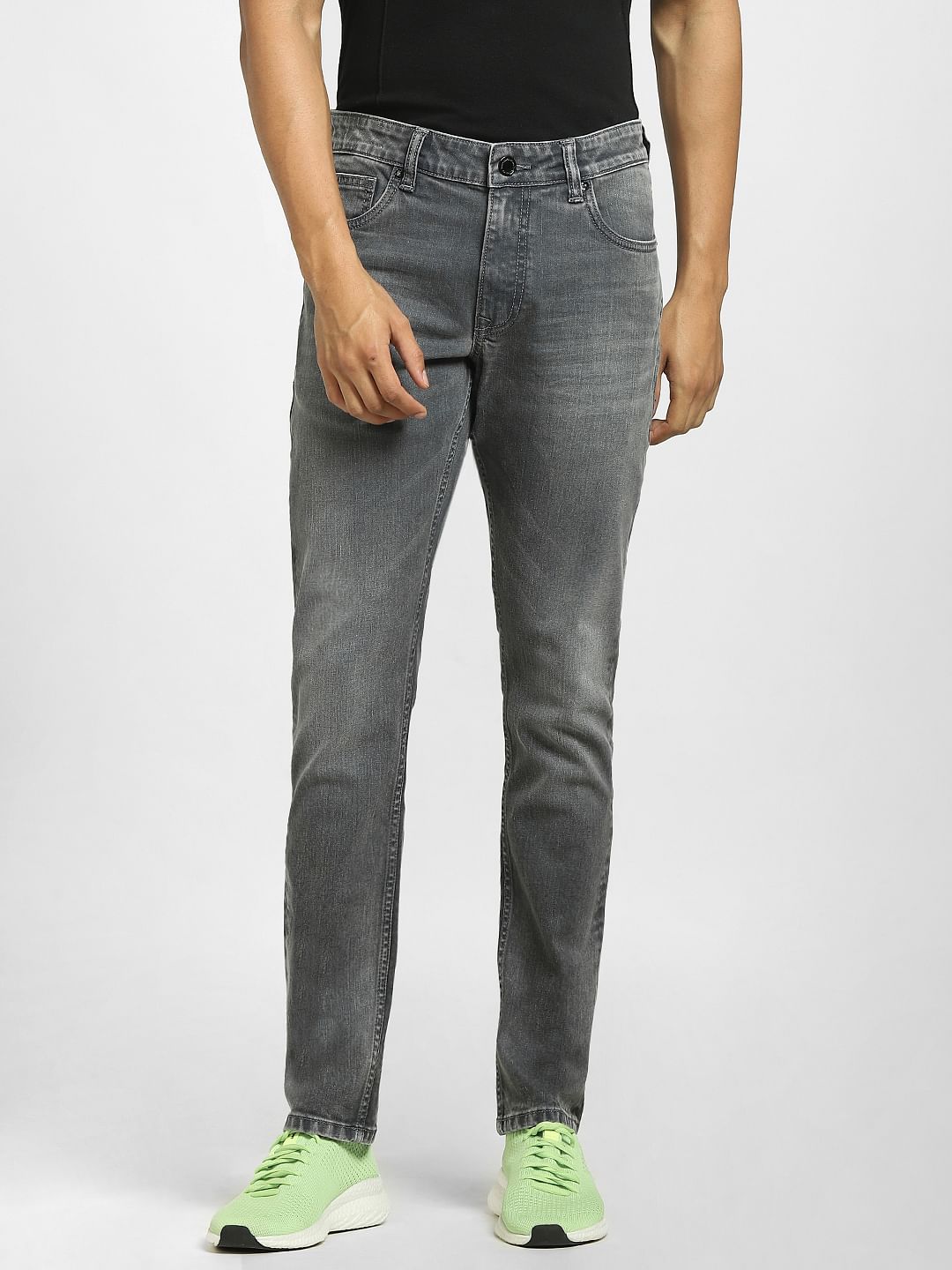 Grey Low Rise Glenn Slim Fit Jeans