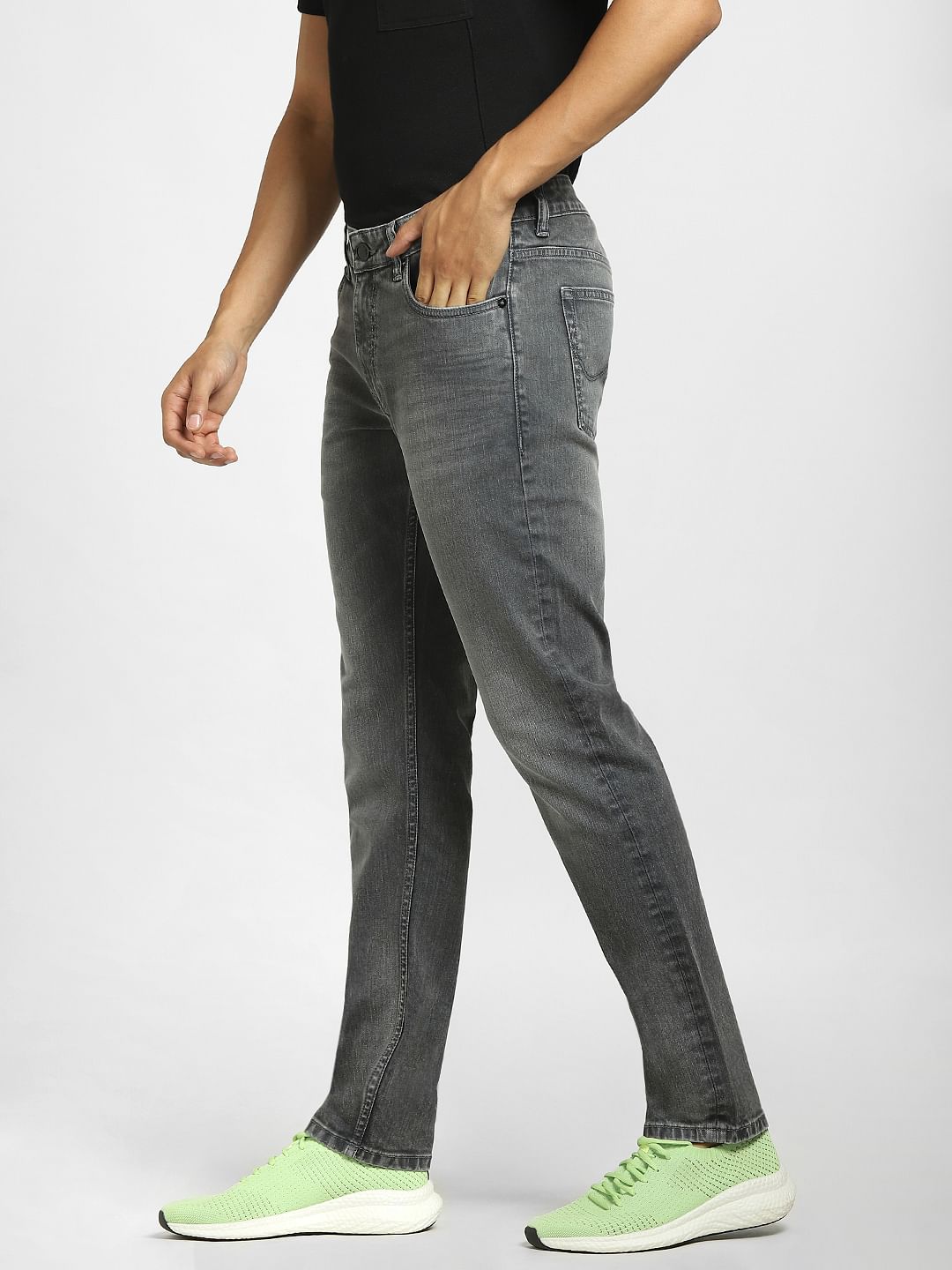 Grey Low Rise Glenn Slim Fit Jeans