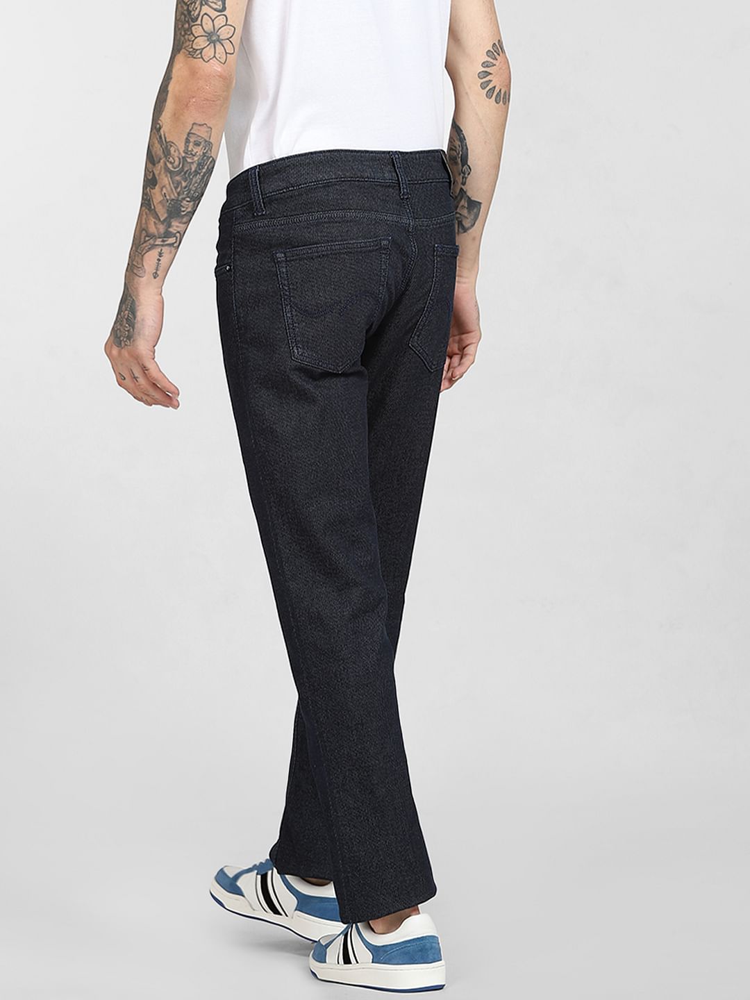 Dark Blue Mid Rise Clark Regular Jeans