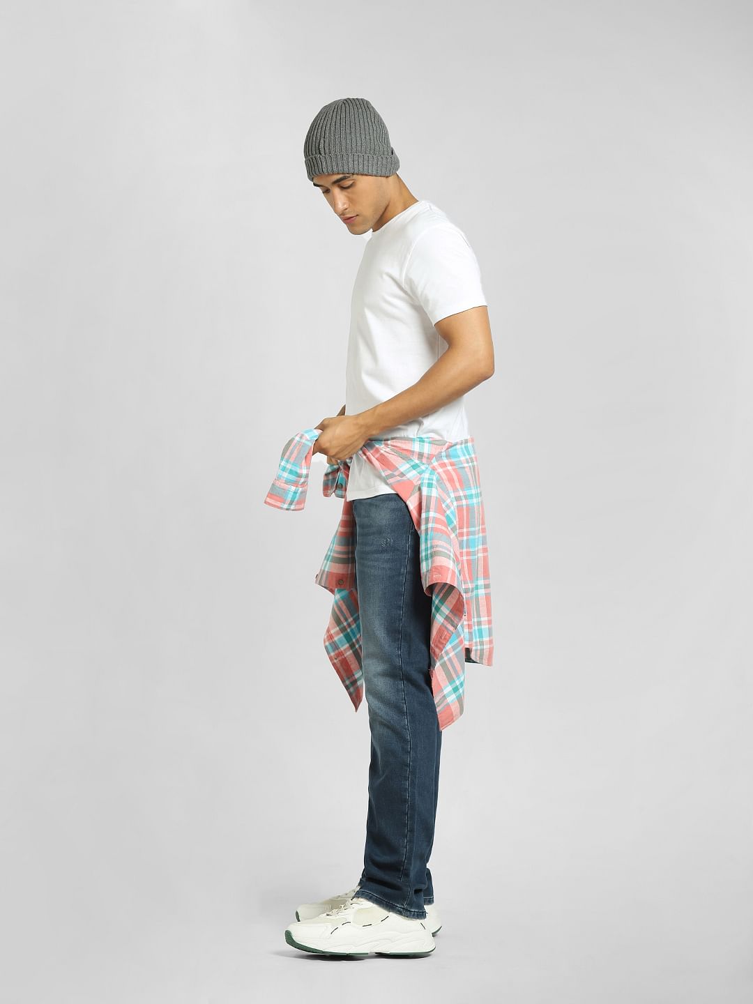 Dark Blue Mid Rise Clark Regular Fit Jeans - 28/30