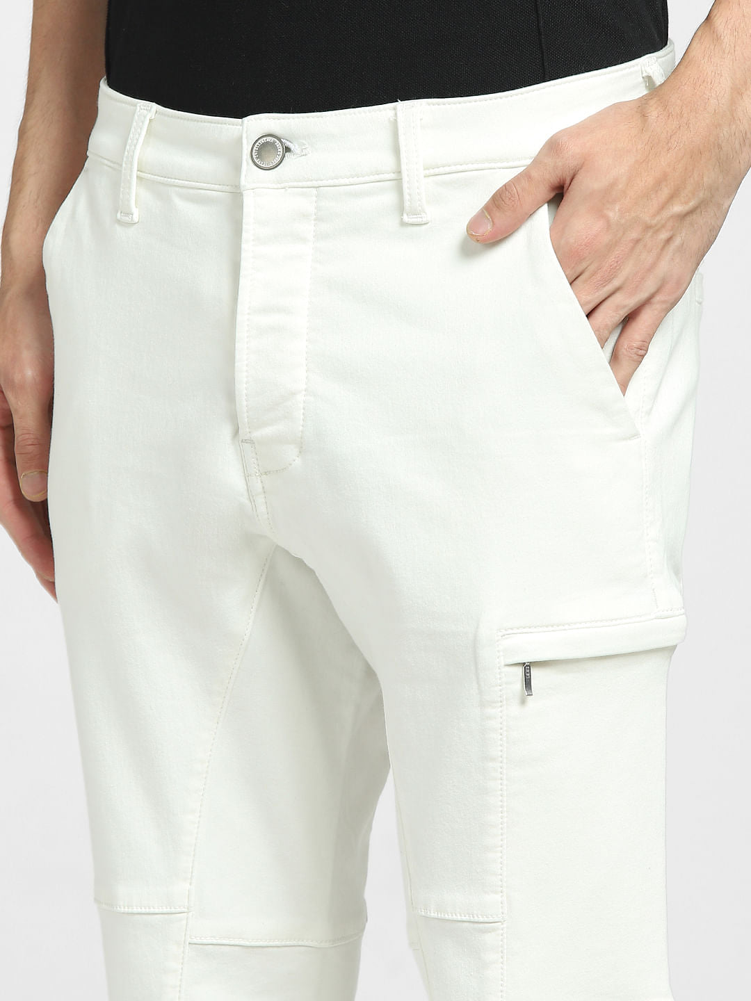 White Low Rise Paul Anti-Fit Jeans