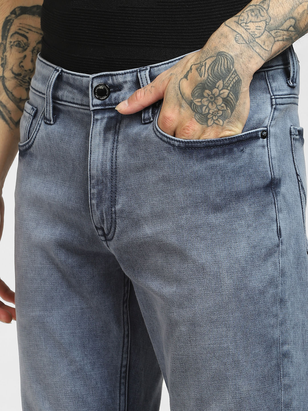 Blue Low Rise Glenn Slim Jeans