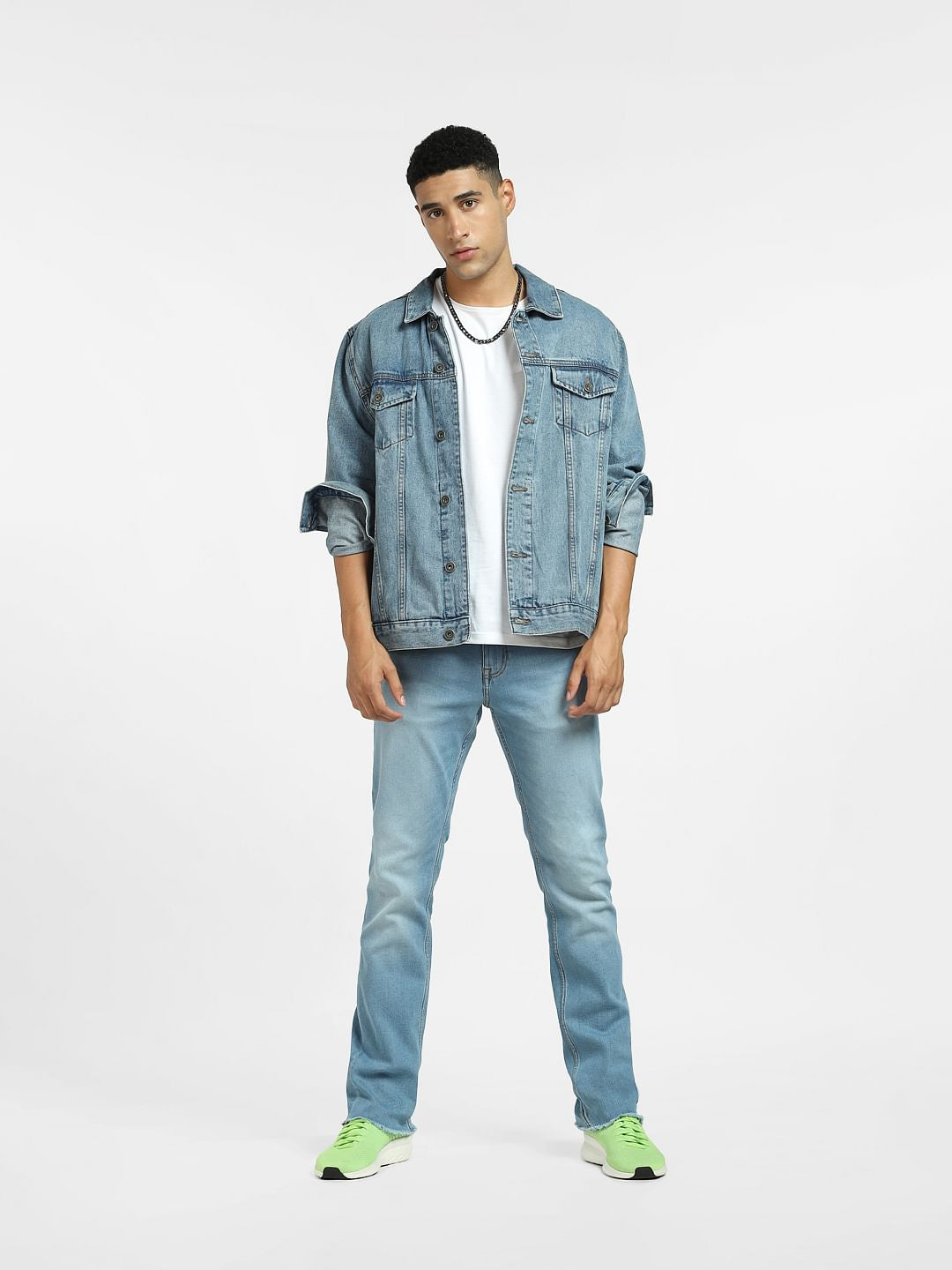 Light Blue Low Rise Washed Glenn Slim Jeans - 28/30