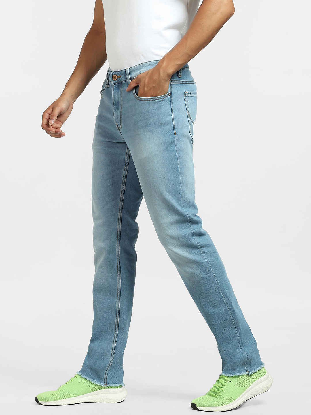 Light Blue Low Rise Washed Glenn Slim Jeans