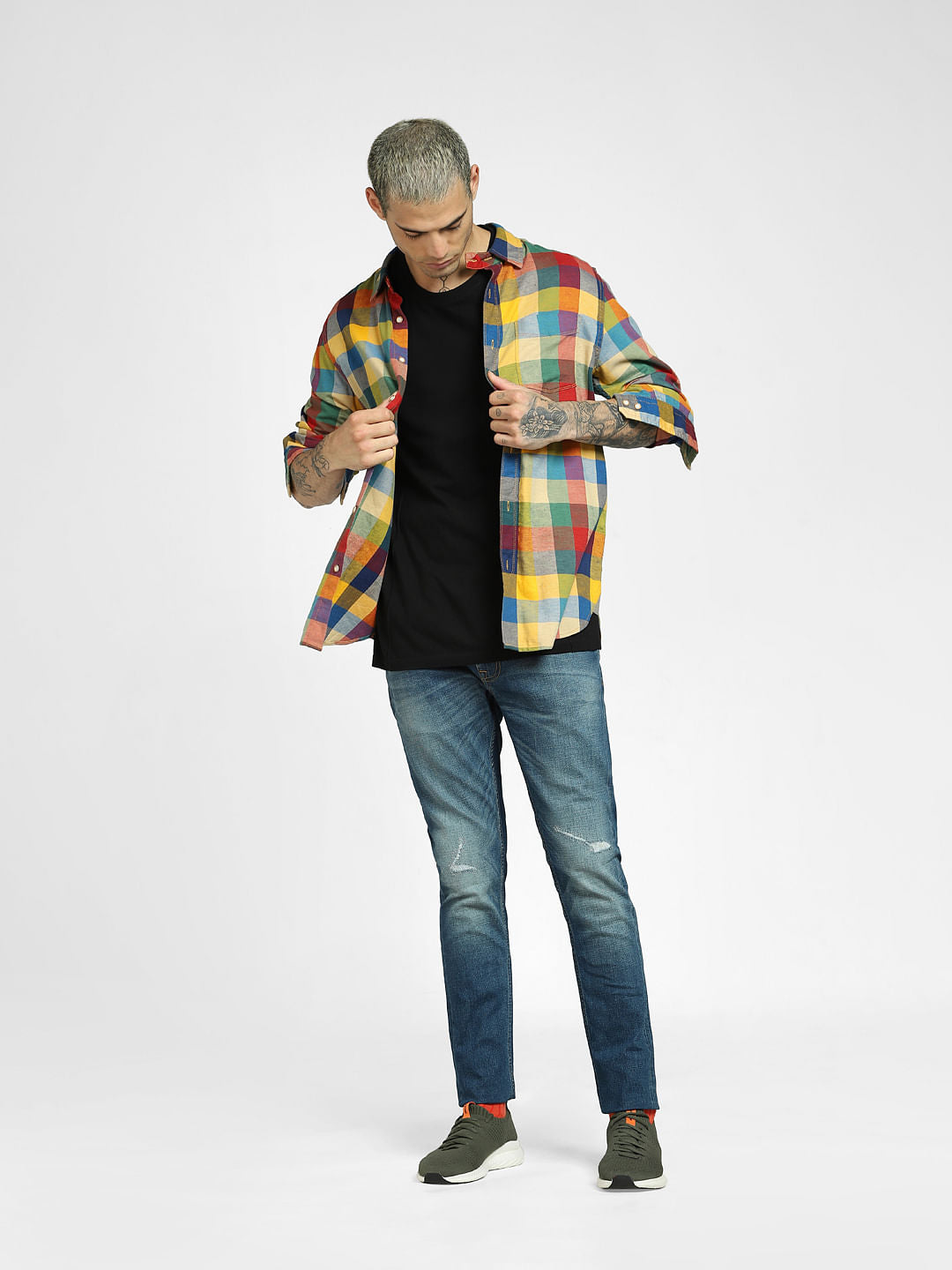 Blue Low Rise Distressed Liam Skinny Jeans - 28/30