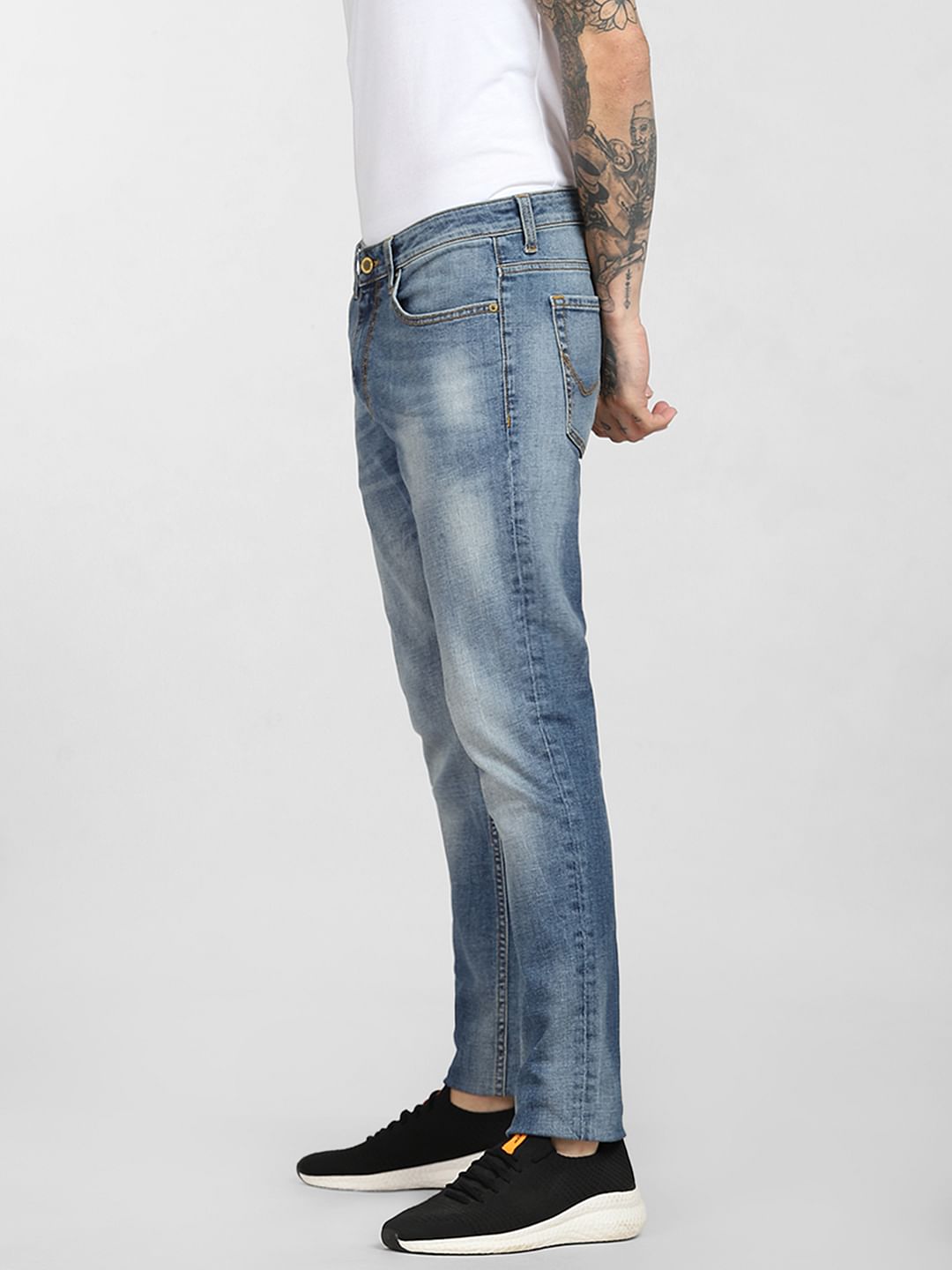 Light Blue Low Rise Faded Slim Jeans