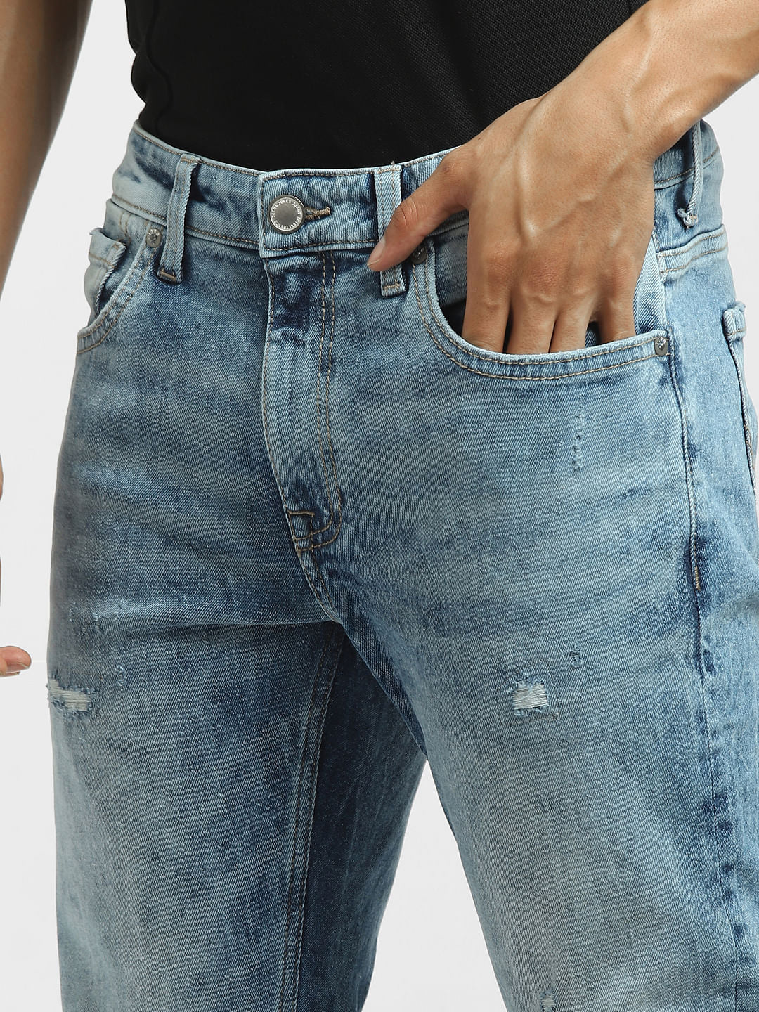 Light Blue Distressed Clark Regular Jeans