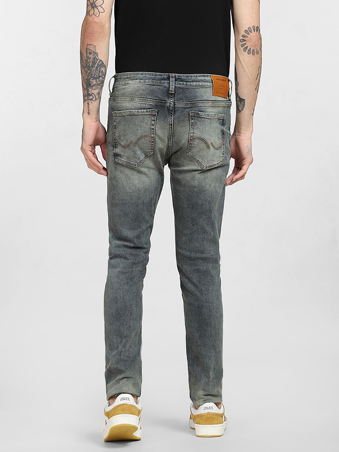 Blue Low Rise Washed Skinny Jeans