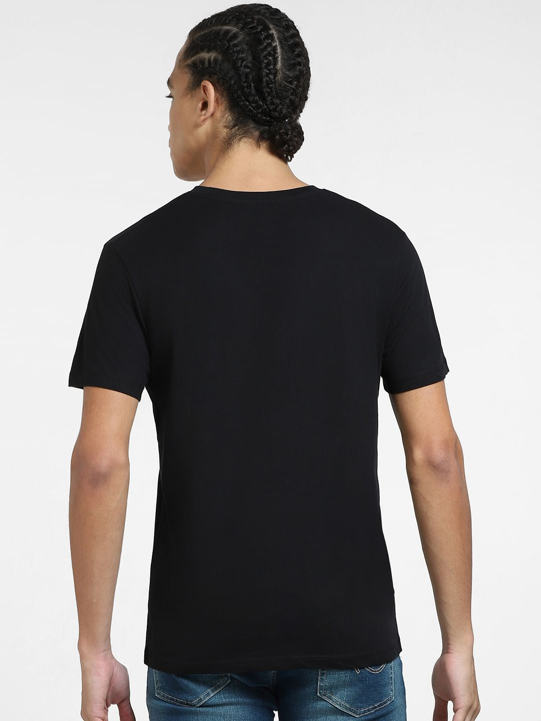 Black Logo Print Crew Neck T-shirt