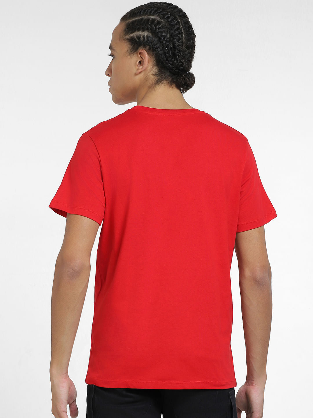 Red Typographic Print Crew Neck T-shirt