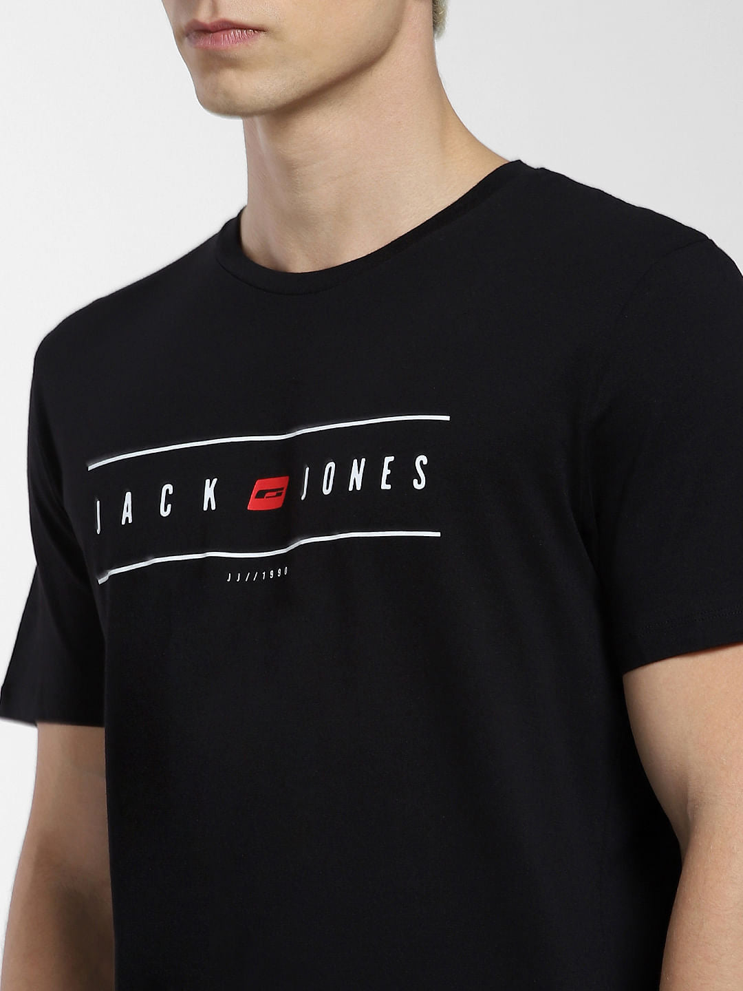 Black Logo Print Crew Neck T-shirt
