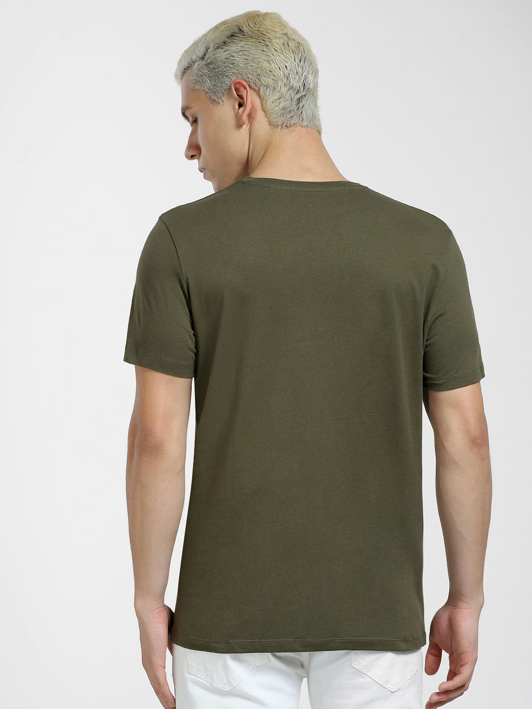 Green Logo Print Crew Neck T-shirt