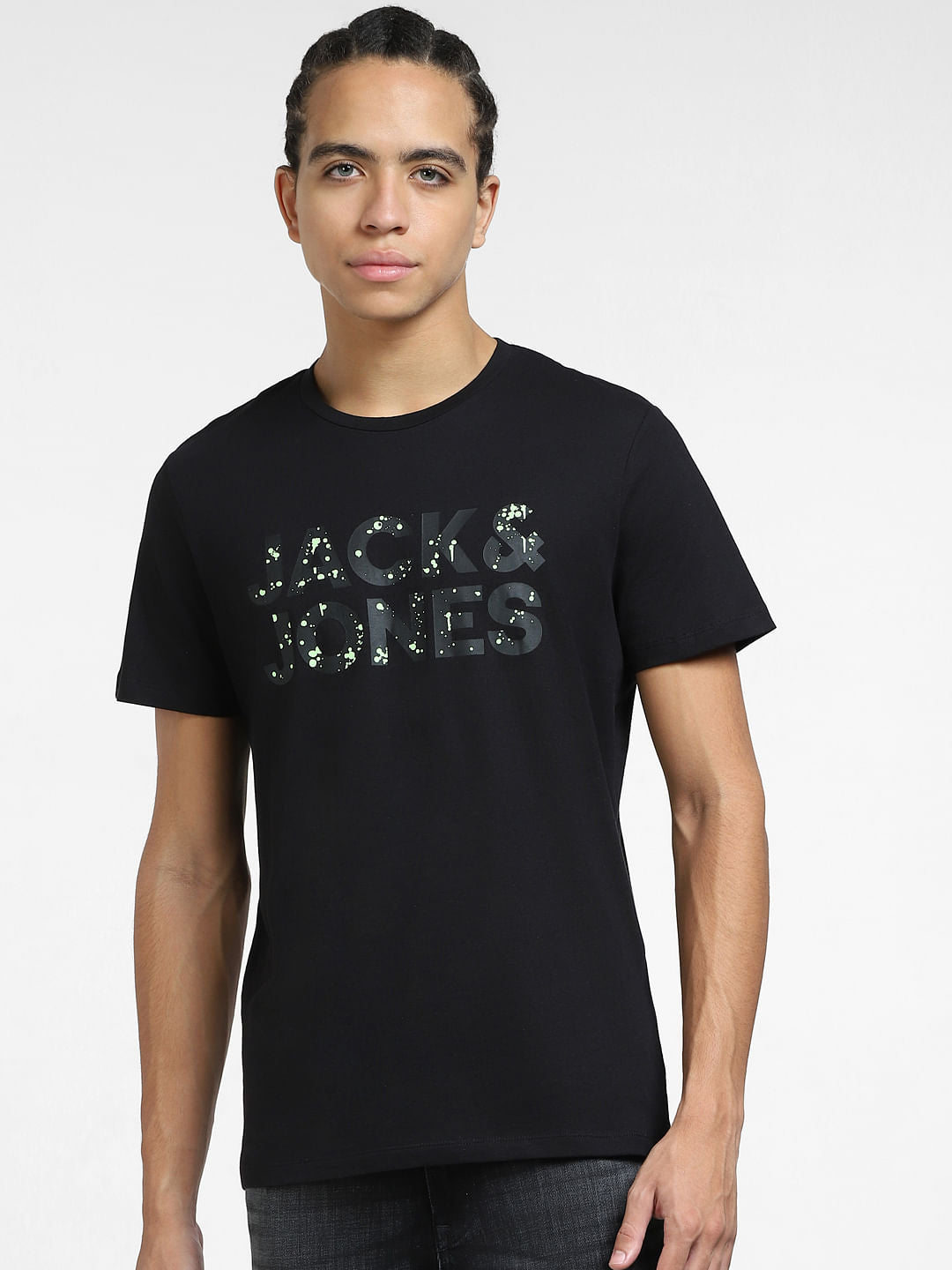 Black Logo Print Crew Neck T-shirt