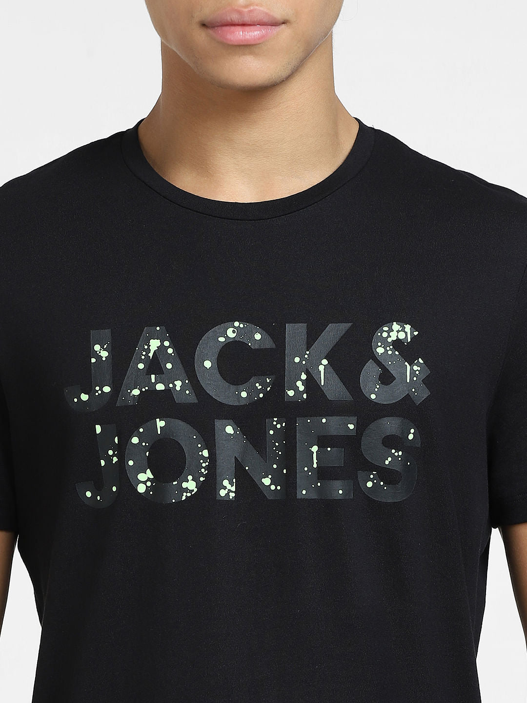 Black Logo Print Crew Neck T-shirt