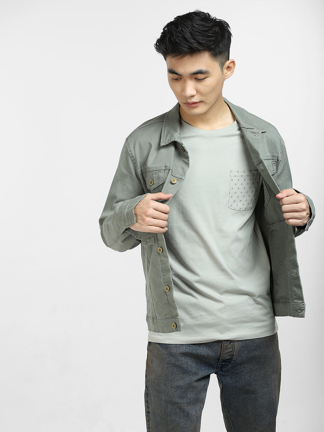 Grey Crew Neck T-shirt - S