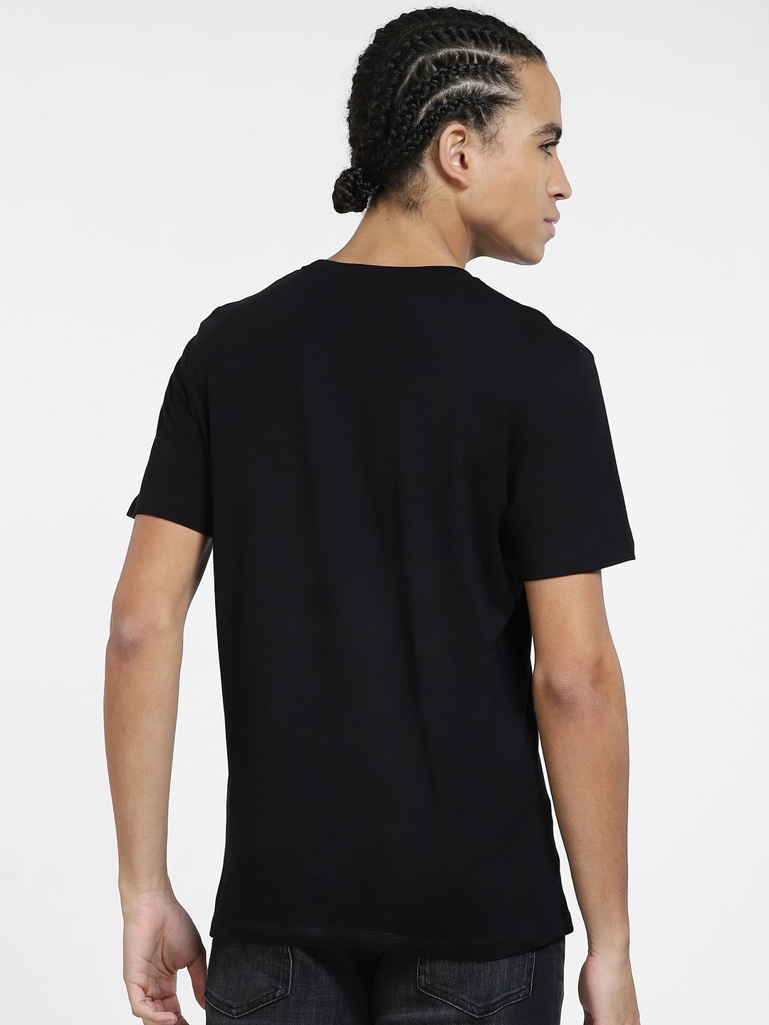 Black Graphic Print Crew Neck T-shirt