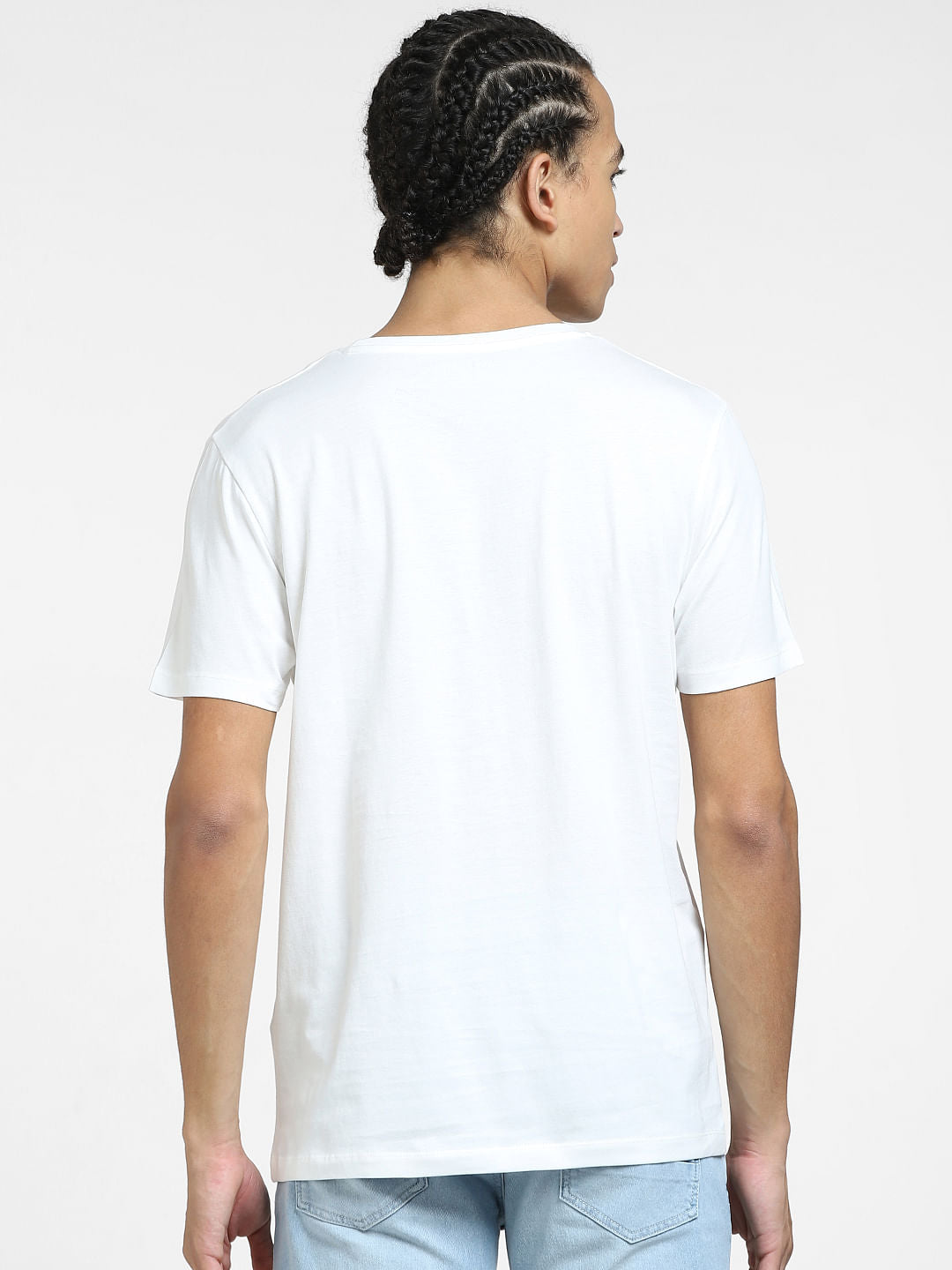 White Graphic Print Crew Neck T-shirt