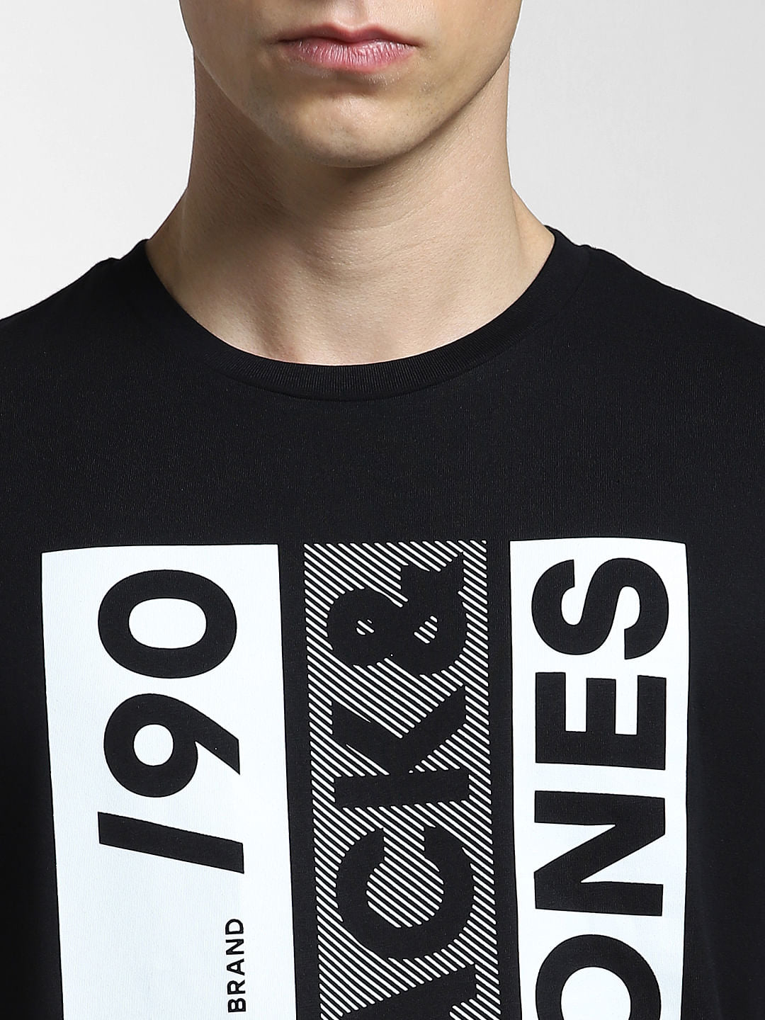 Black Typographic Logo Crew Neck T-shirt