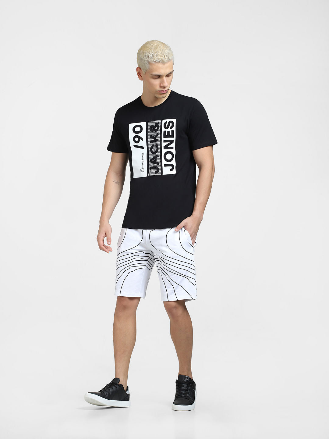 Black Typographic Logo Crew Neck T-shirt