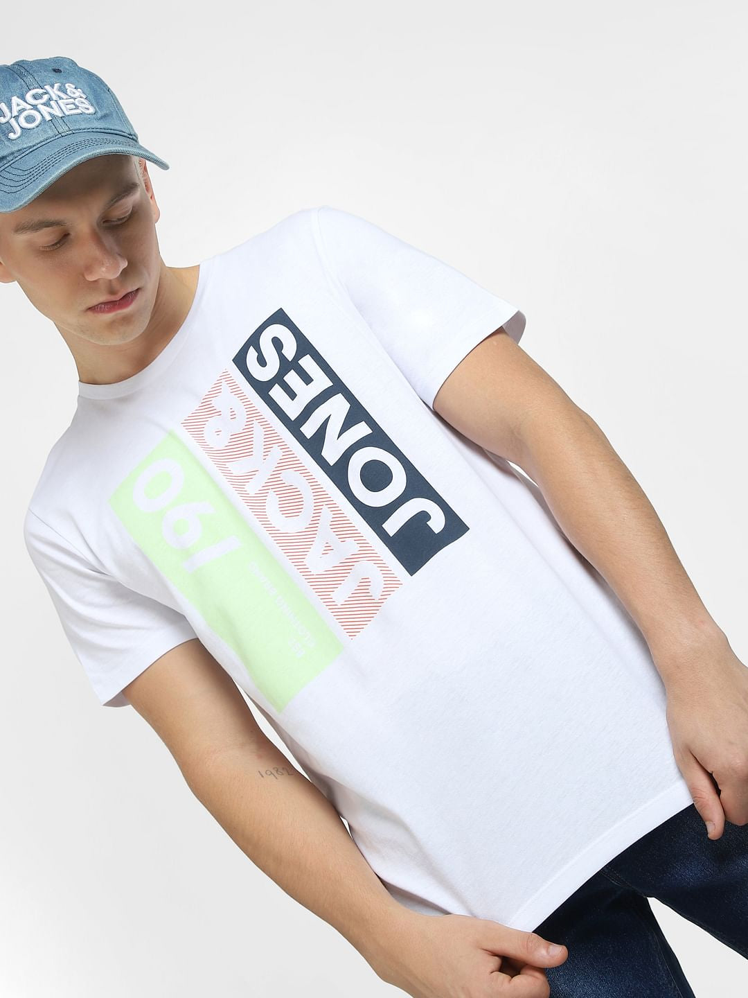 White Typographic Logo Crew Neck T-shirt