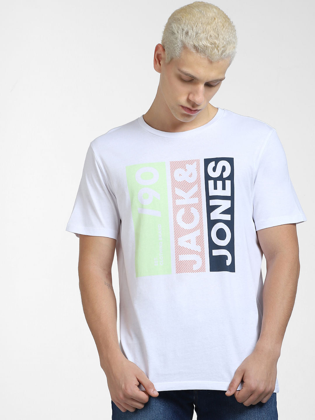 White Typographic Logo Crew Neck T-shirt