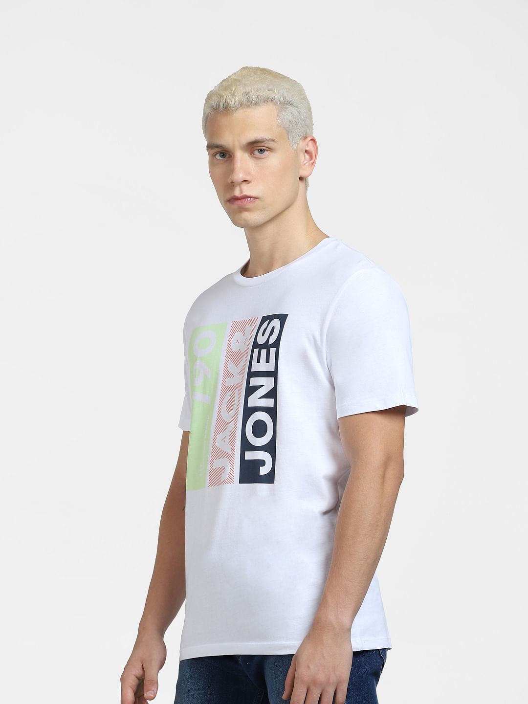 White Typographic Logo Crew Neck T-shirt