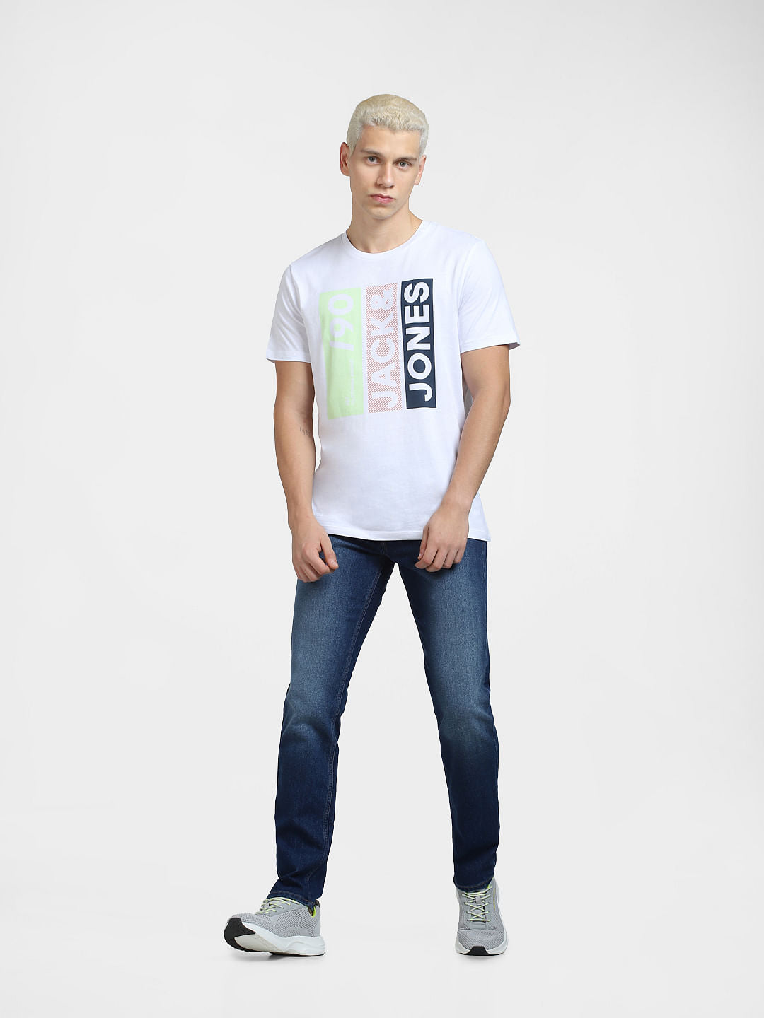 White Typographic Logo Crew Neck T-shirt