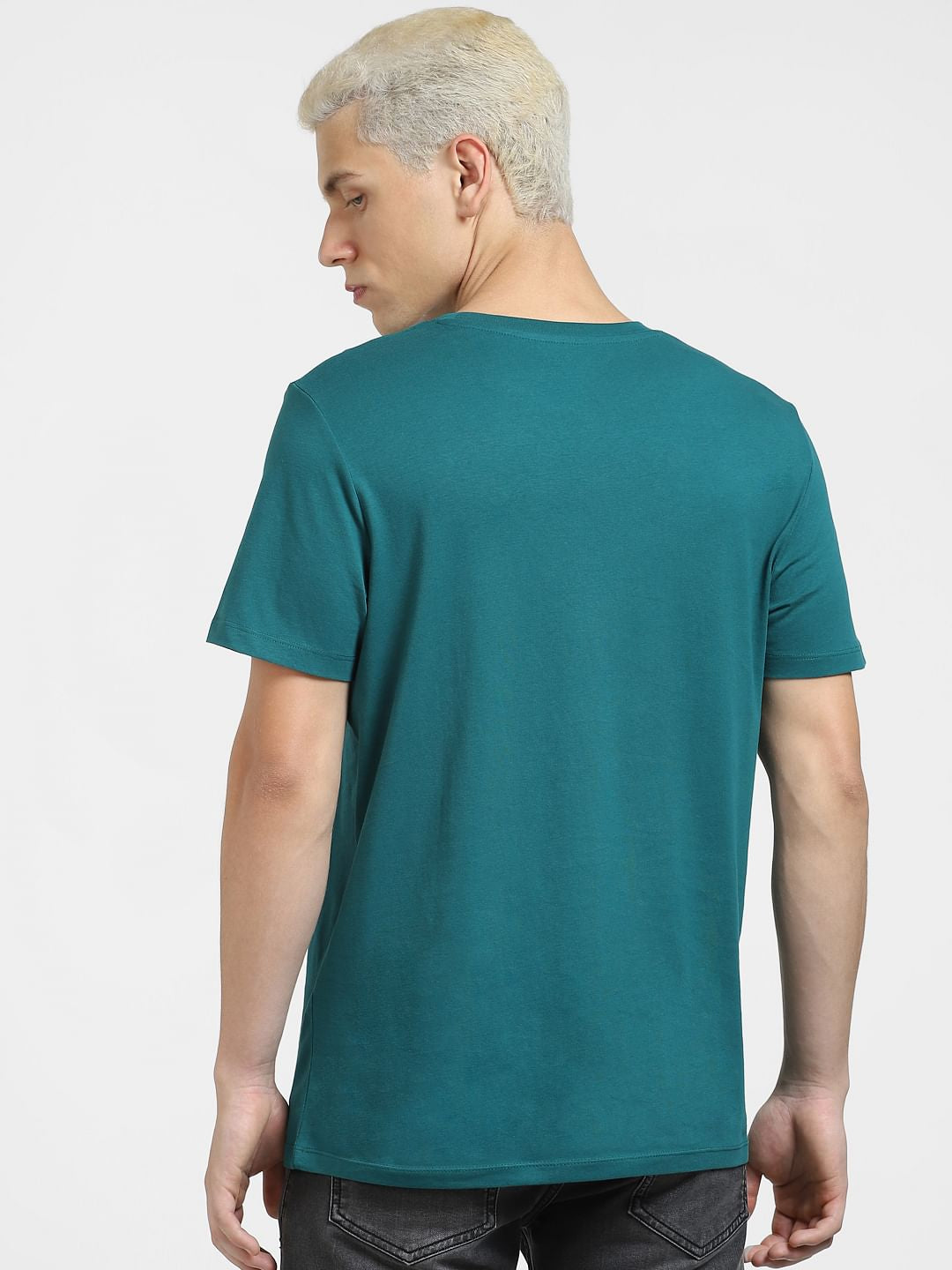 Green Typographic Logo Crew Neck T-shirt