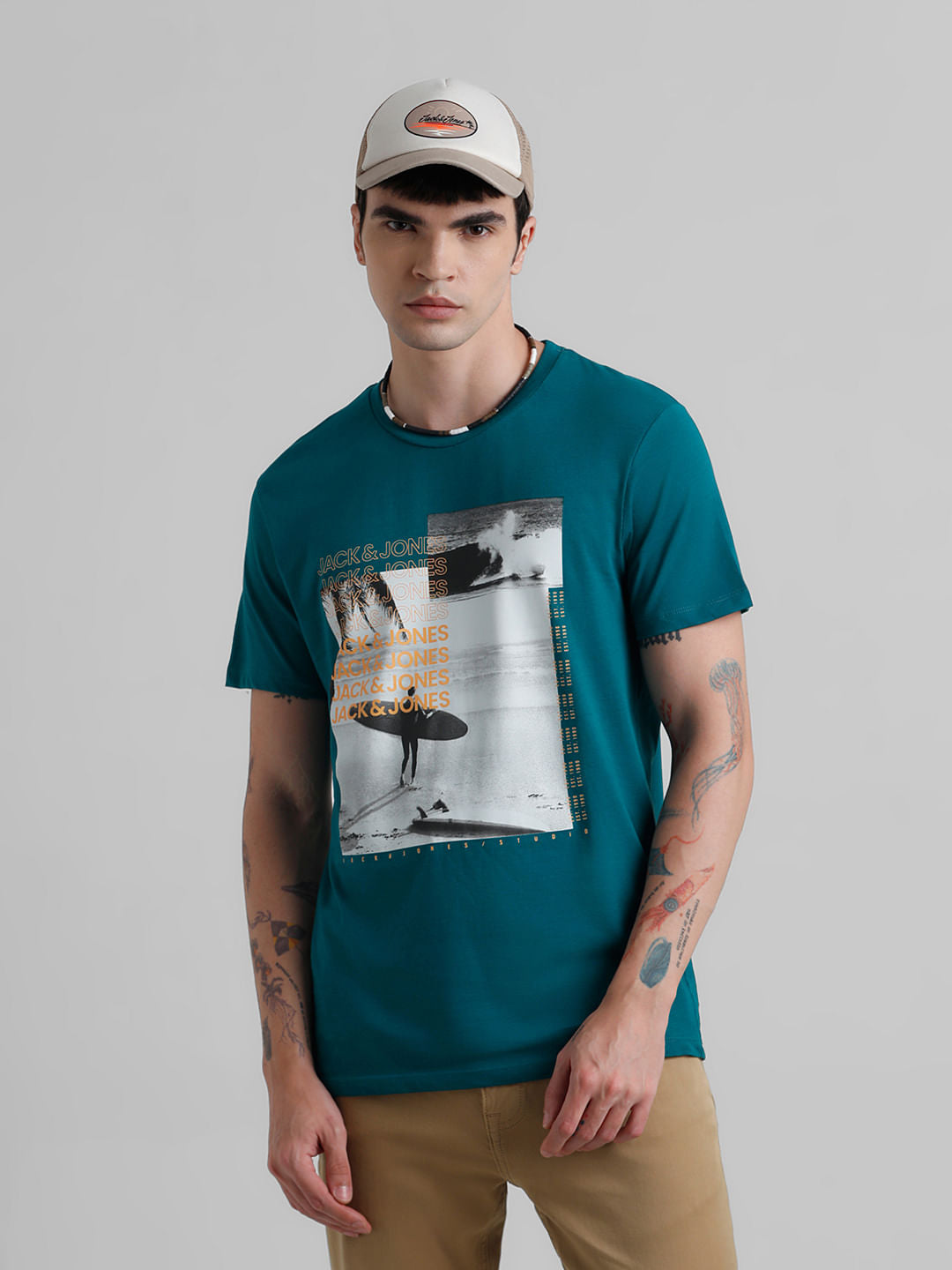 Green Graphic Print T-shirt - S