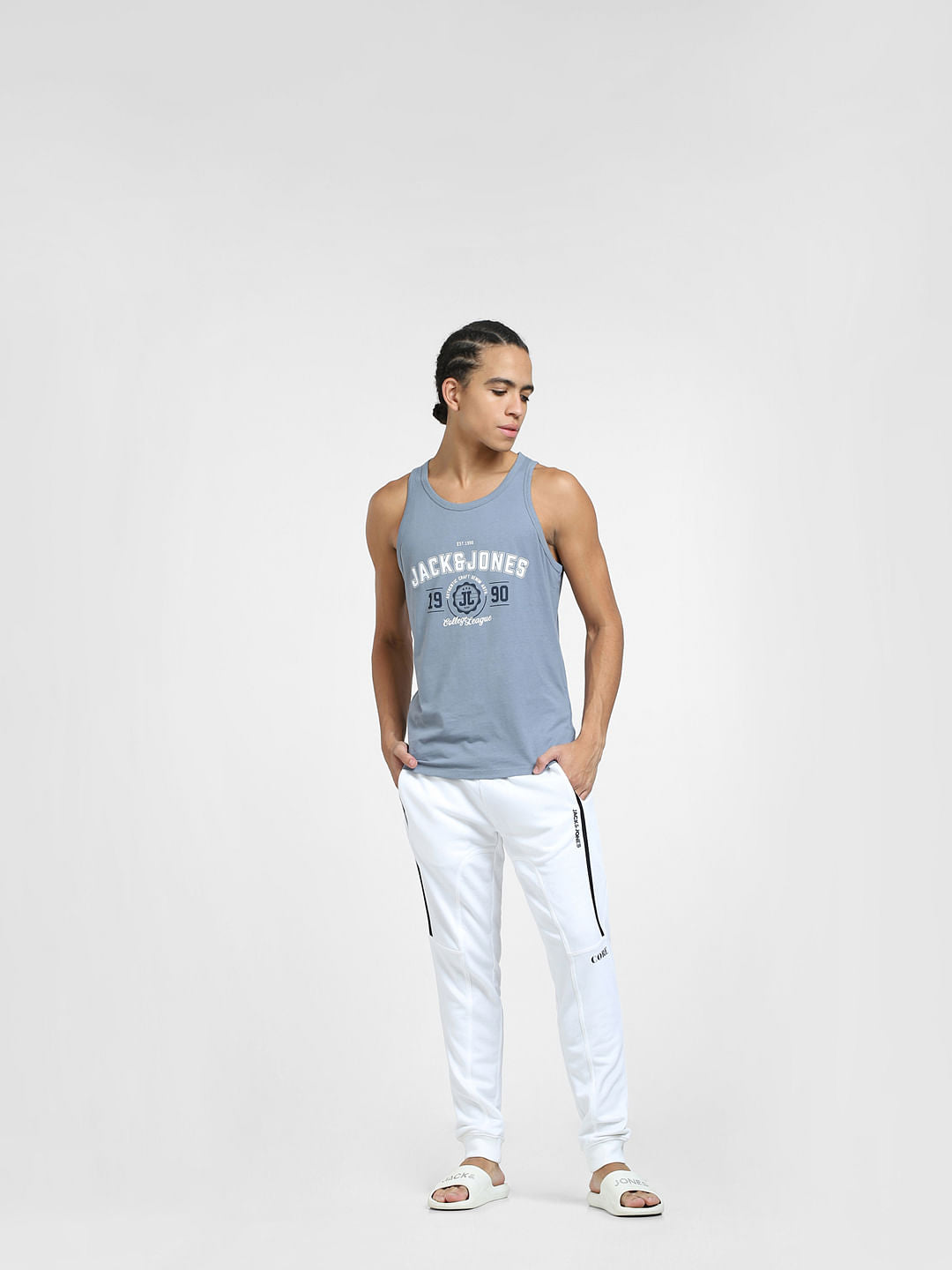 Blue Logo Print T-shirt Vest