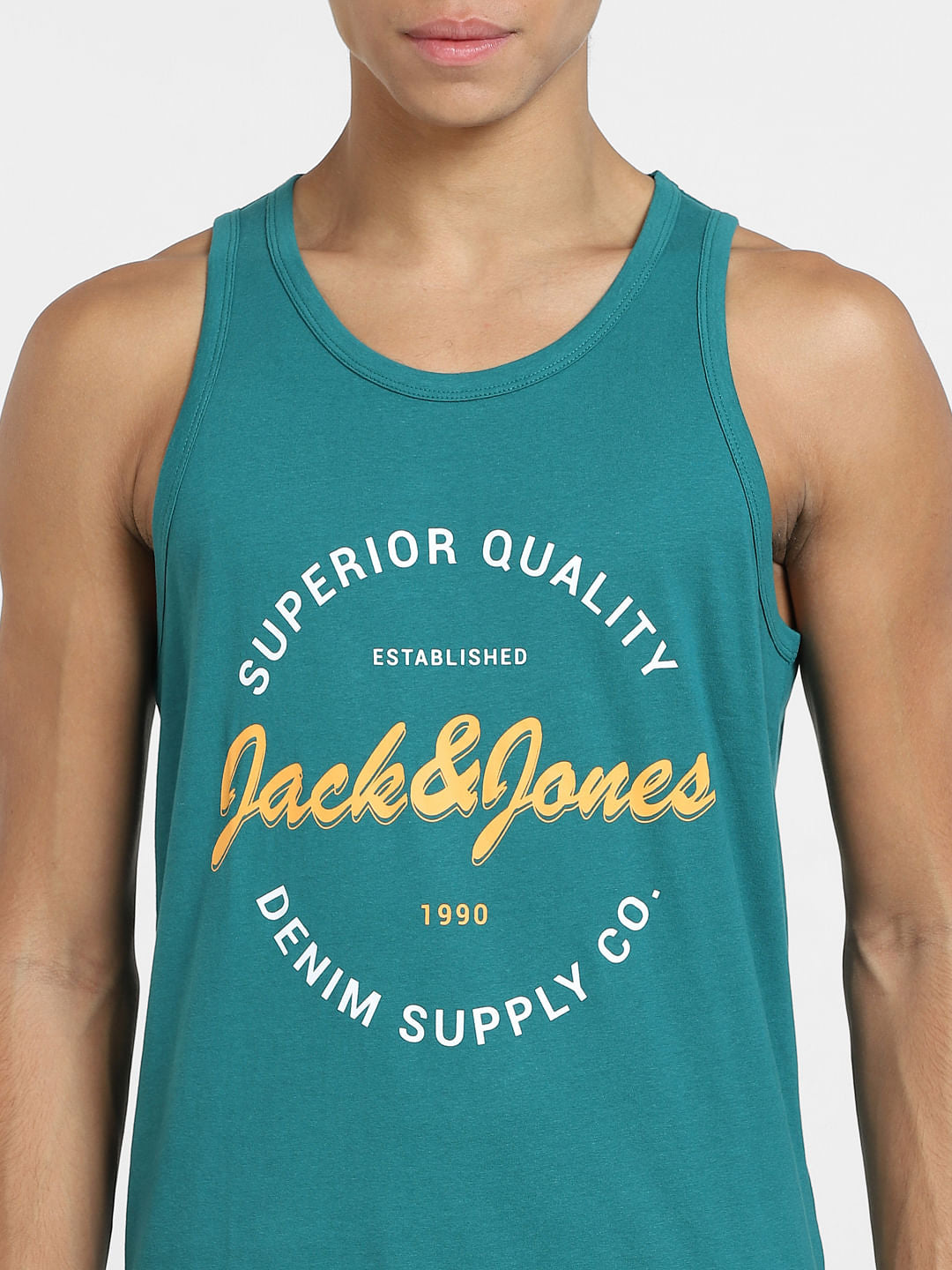 Green Logo Print T-shirt Vest