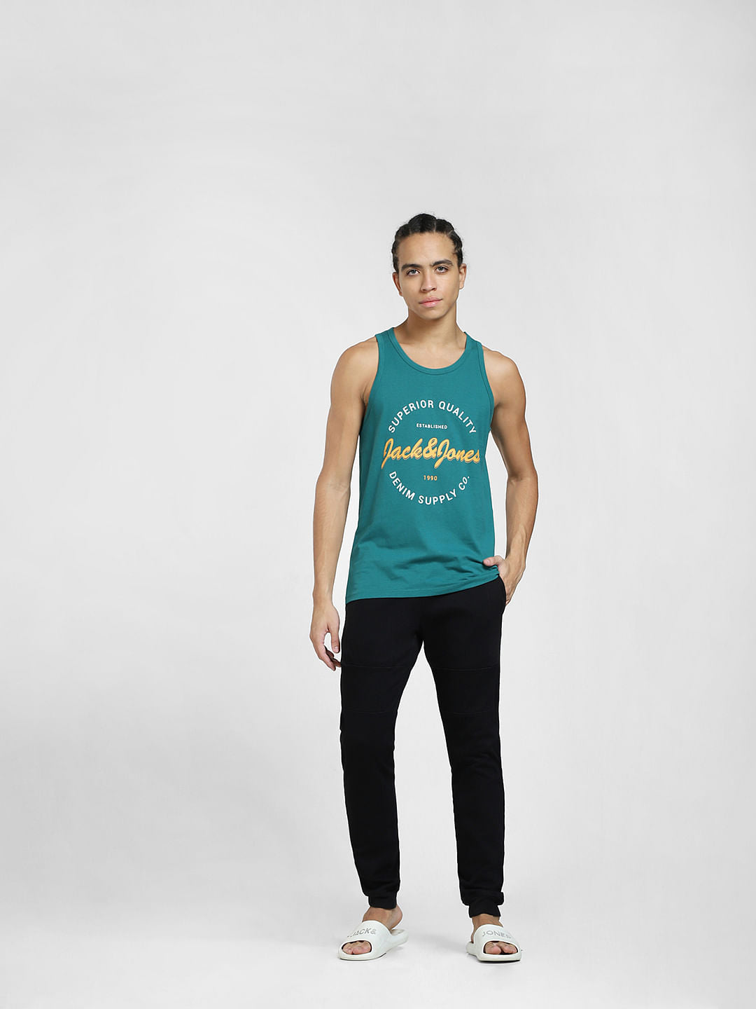Green Logo Print T-shirt Vest