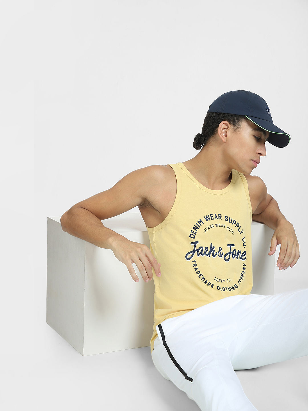 Yellow Logo Print T-shirt Vest