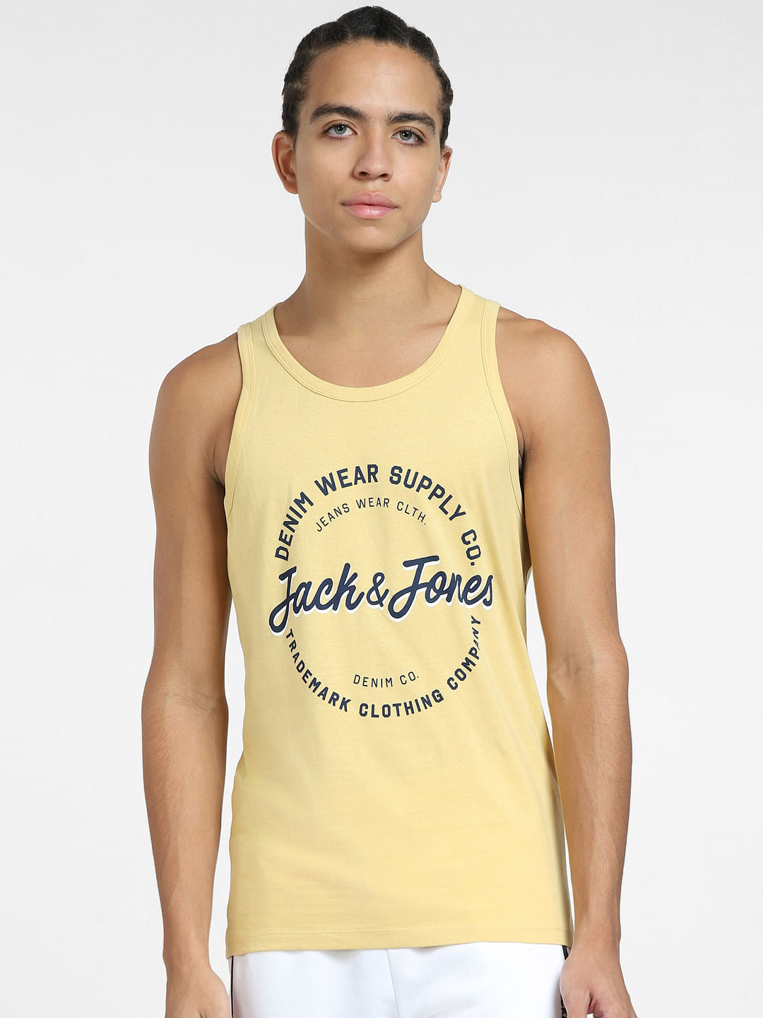 Yellow Logo Print T-shirt Vest