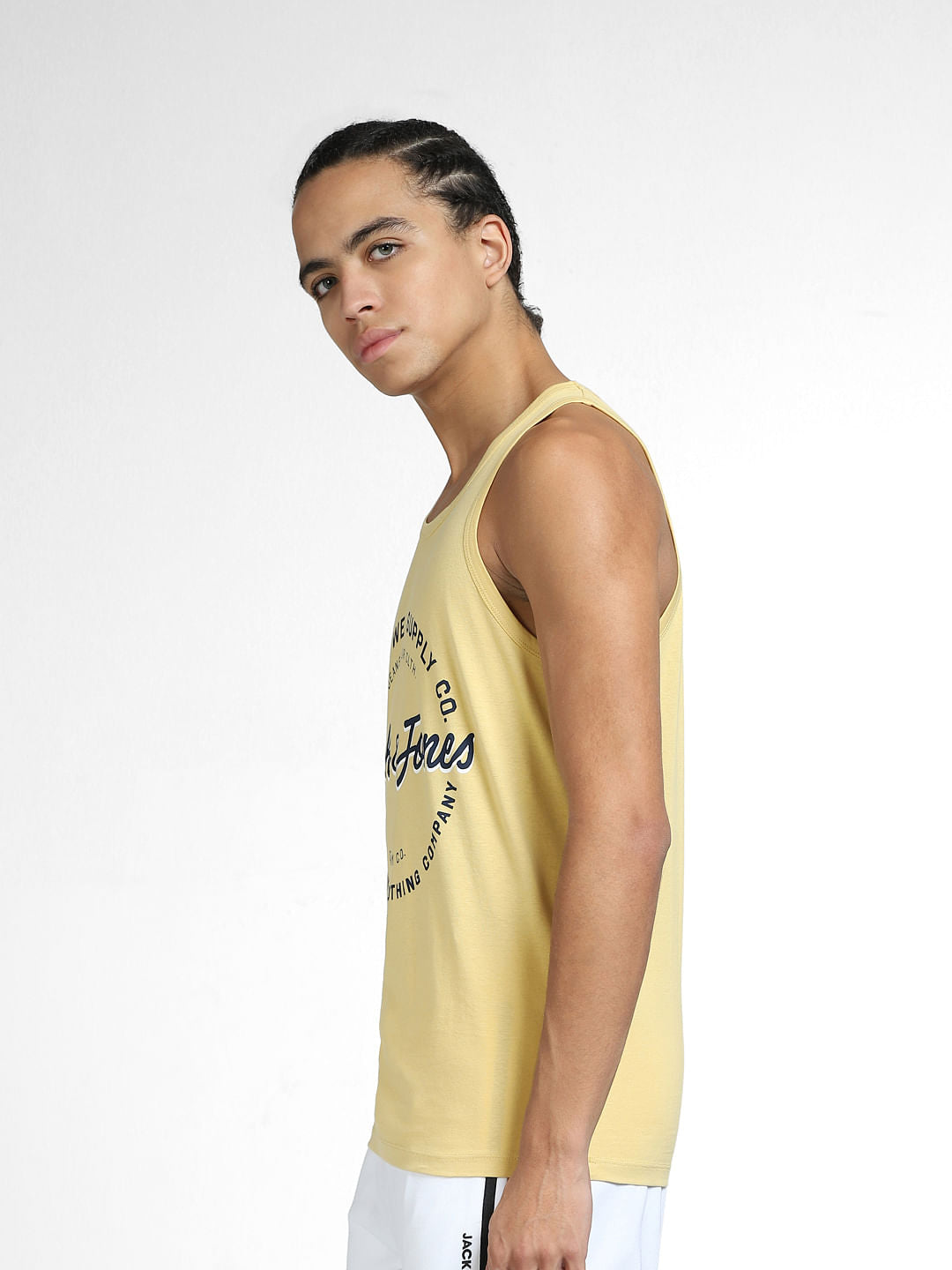 Yellow Logo Print T-shirt Vest
