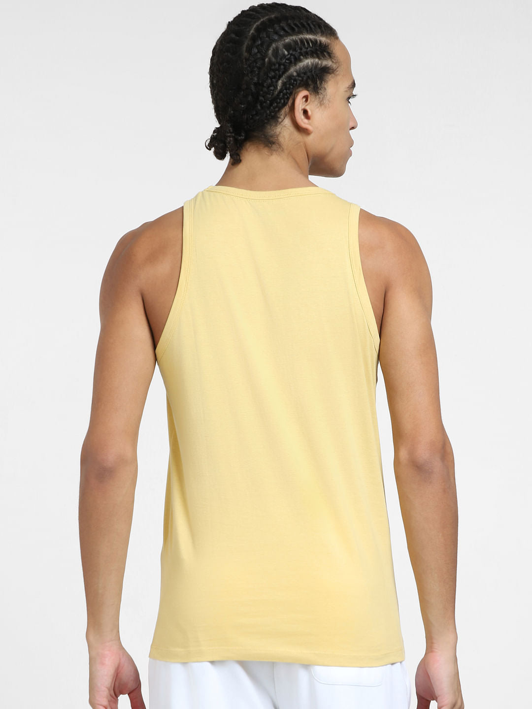 Yellow Logo Print T-shirt Vest