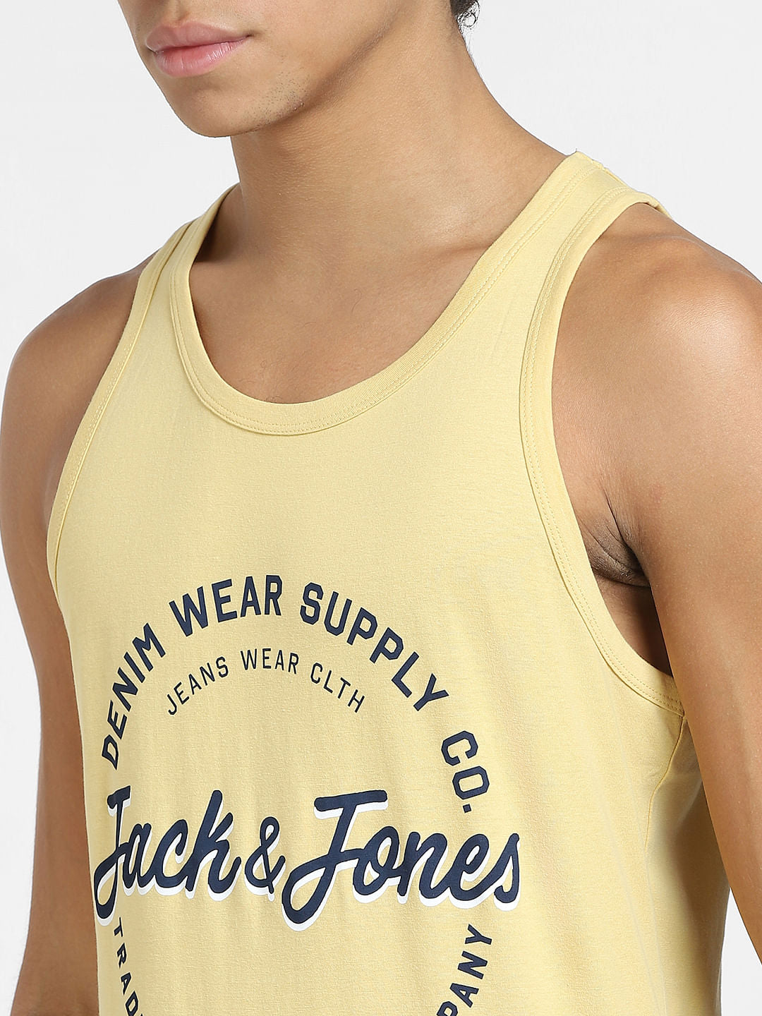 Yellow Logo Print T-shirt Vest