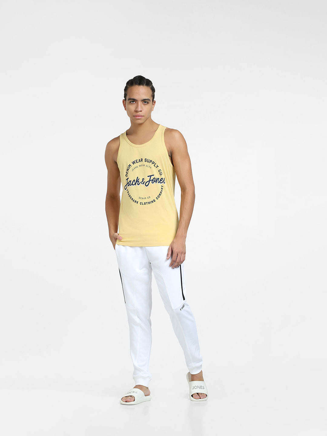 Yellow Logo Print T-shirt Vest