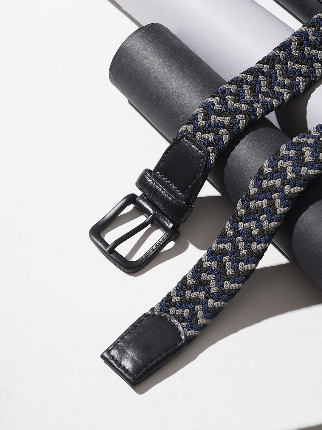Boys Black Colourblocked Braided Belt