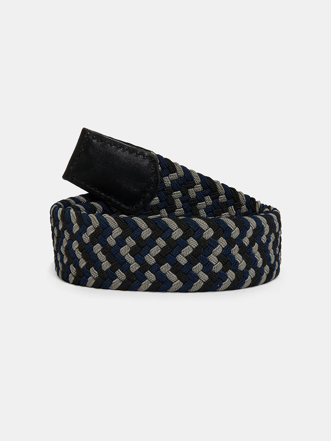 Boys Black Colourblocked Braided Belt