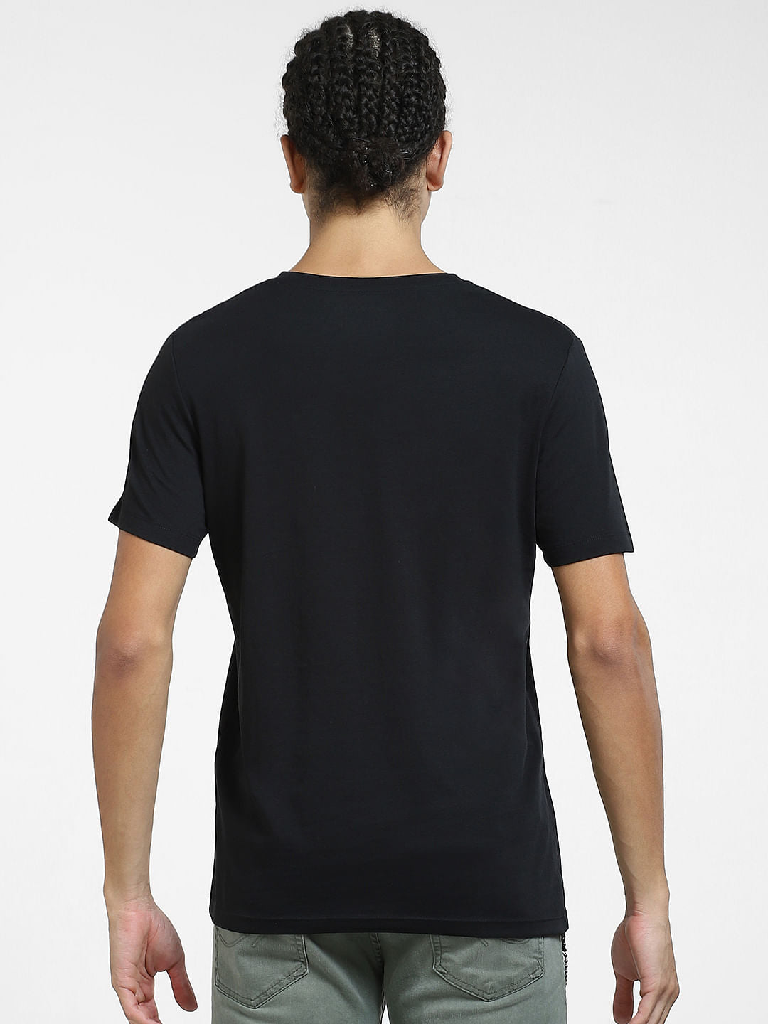 Black Logo Print Crew Neck T-shirt