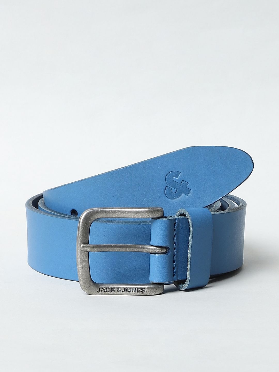 Blue Leather Belt - 32